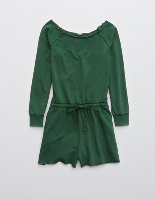 Aerie Fleece Long-Sleeve Romper