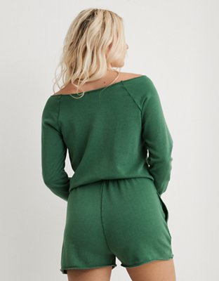 Aerie Fleece Long Sleeve Romper