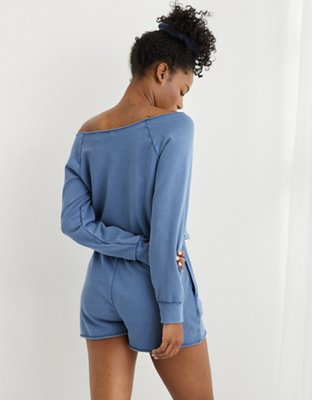 Aerie Fleece Long Sleeve Romper