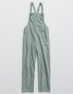 Aerie Werk & Play Twill Paint Splatter Overalls