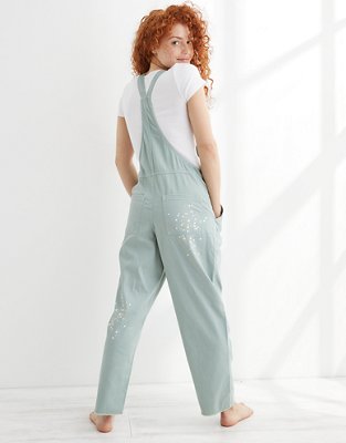 Aerie Werk & Play Twill Paint Splatter Overalls