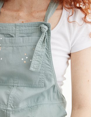 Aerie Werk & Play Twill Paint Splatter Overalls