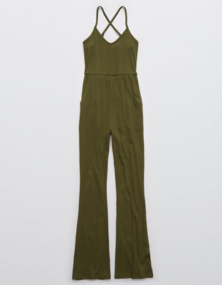 Женские комбинезоны Aerie Kick-It Flare Ribbed Jumpsuit — фото 4