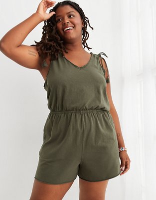 Olive green outlet romper