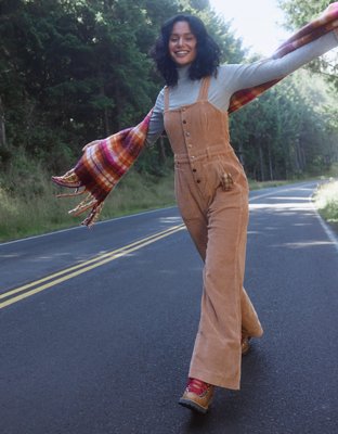 Aerie Corduroy Kick Flare Overalls