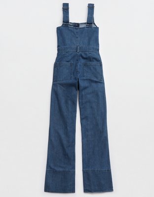 Aerie Denim Kick Flare Overalls