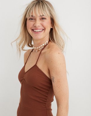 Женские комбинезоны Aerie Halter Ribbed Jumpsuit — фото 4