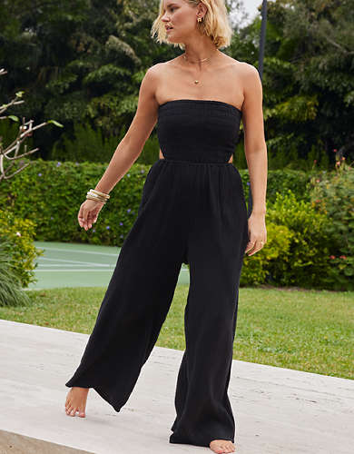 Aerie Pool-To-Party Strapless Jumpsuit