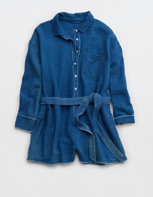 Aerie Gauzy Belted Romper