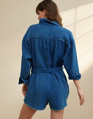 Aerie Gauzy Belted Romper