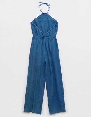 Aerie Gauzy Halter Jumpsuit