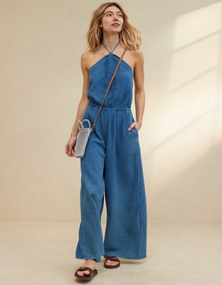 Женские комбинезоны Aerie Pool-To-Party Halter Jumpsuit — фото 2