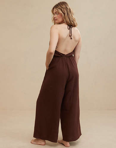 Aerie Pool-To-Party Halter Jumpsuit