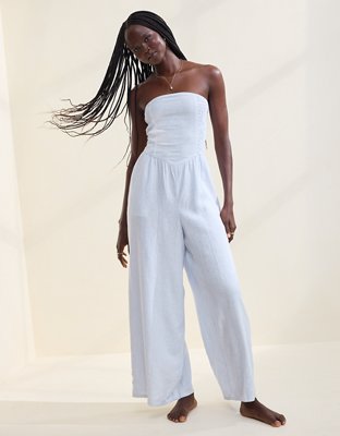 Aerie Strapless Smocked Jumpsuit