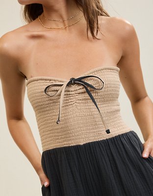 Aerie Colorblocked Strapless Jumpsuit