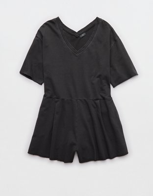 black flowy romper dress Endless Charm Black Ruffle Romper main image 1