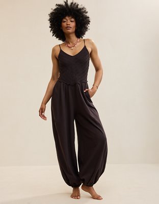 Aerie Happiest Smocked Jumpsuit