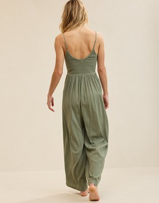 Aerie At The Barre Smocked Jumpsuit