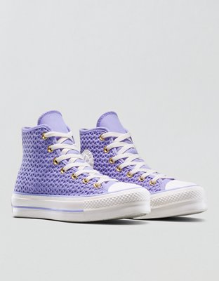 Женские кроссовки Converse Chuck Taylor All Star Knit Lift Platform, цвет: Фиолетовый — фото 3