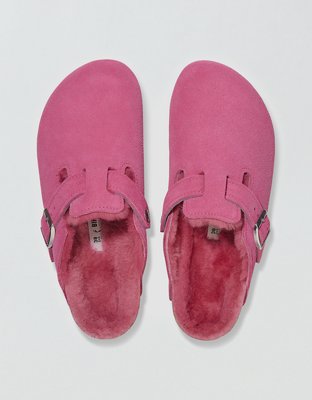 Birkenstock boston best sale shearling pink