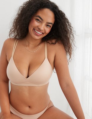 New AERIE American Eagle Real Sunnie Wireless Push Up Bra, Natural Nude,  30C, 8965-3