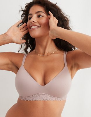 Shop Aerie Real Sunnie Wireless Lightly Lined Blossom Lace Trim Bra online
