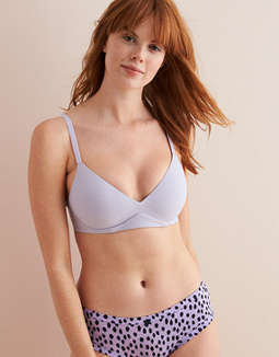 Aerie Real Sunnie Wireless Demi Coverage Push Up Bra, Pastel Orchid