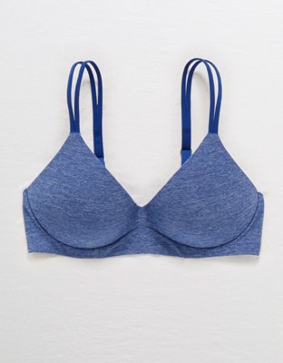 Aerie Real Sunnie Wireless Demi Coverage Push Up Bra Blue Aerie For American Eagle 9334