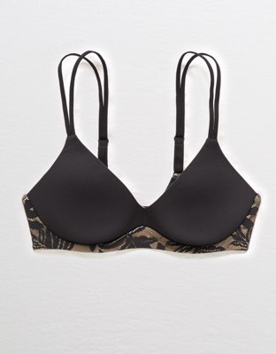 Aerie Real Sunnie Wireless Demi Coverage Push Up Bra