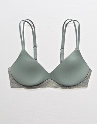 Aerie Real Sunnie Wireless Demi Coverage Push Up Bra