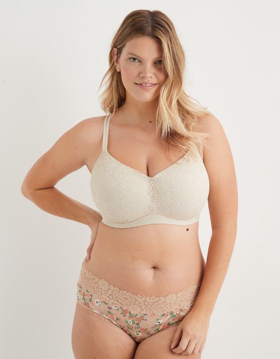 Aerie Real Sunnie Wireless Push Up Blossom Lace Bra