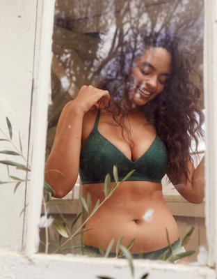 Aerie Real Sunnie Wireless Push Up Blossom Lace Bra