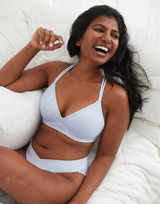 Aerie Real Sunnie Wireless Push Up Blossom Lace Bra
