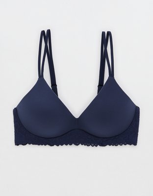 aerie, Intimates & Sleepwear, Women Aerie Blue Full Coverage Lightly  Lined Laced Bra Size 34b