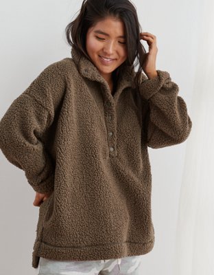 ae sherpa full zip hoodie