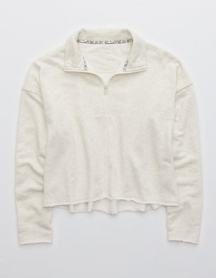 aerie quarter zip tunic sweatshirt