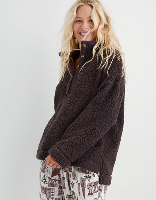 american eagle sherpa cardigan