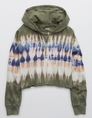 Aerie Fleece-Of-Mind Cropped Quarter Zip Hoodie