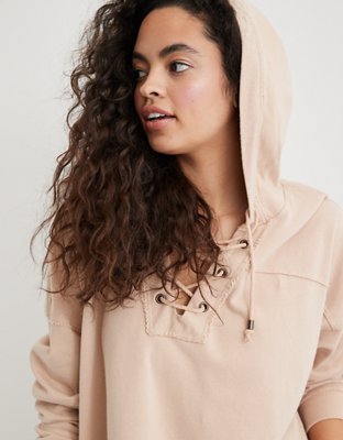 aerie lace up sweatshirt