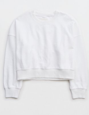 Aerie New Love Corded Cropped Crew Sweatshirt