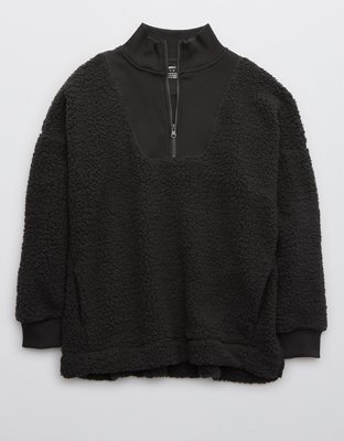 Aerie Dream Sherpa Quarter Zip Sweatshirt