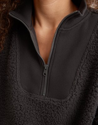 Aerie Dream Sherpa Quarter Zip Sweatshirt