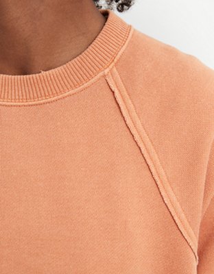 Aerie Fleece-Of-Mind Varsity Cropped Crew Neck Sweatshirt
