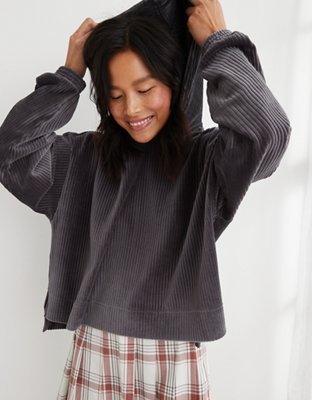 Aerie Groove-On Velour Hoodie