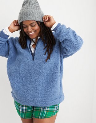 Aerie Dream Sherpa Quarter Zip Sweatshirt