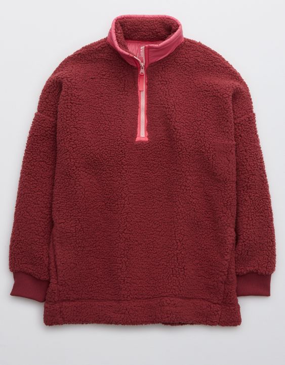 Aerie Dream Sherpa Quarter Zip Sweatshirt