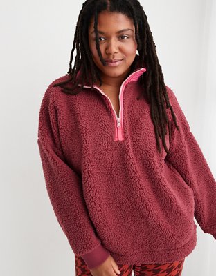 Aerie Dream Sherpa Quarter Zip Sweatshirt