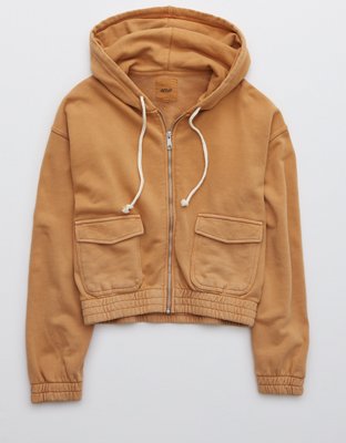 Aerie Cropped Full Zip Hoodie