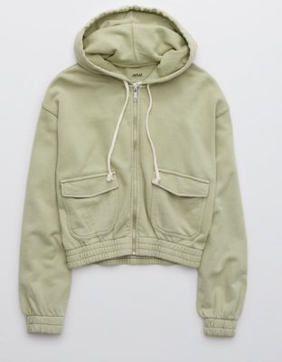 Aerie Cropped Full Zip Hoodie