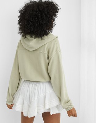 Aerie Cropped Full Zip Hoodie